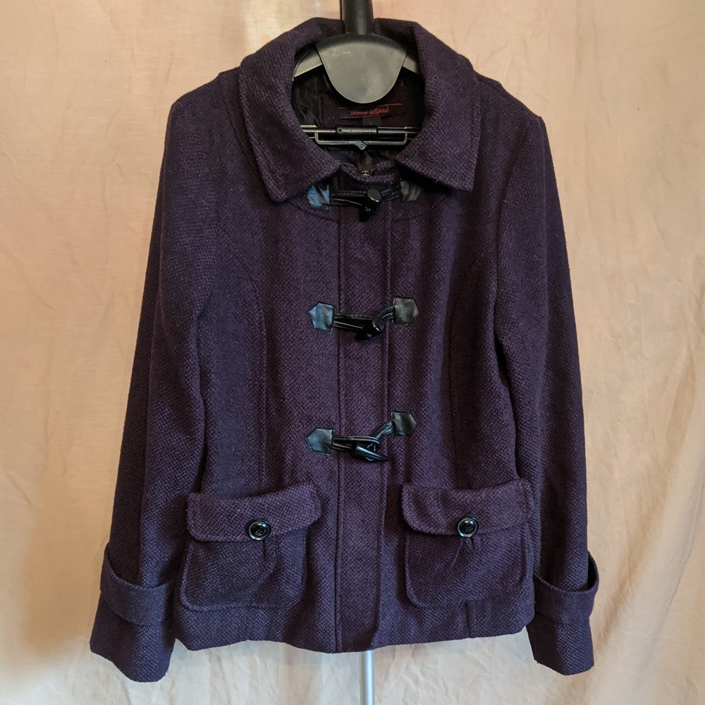 Purple and Black Tweed Wool Dress Jacket